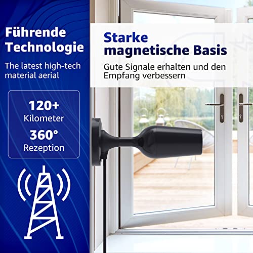 DTB - Long Range 360° Indoor TV Aerial With Magnetic Base, Supports 4K 1080p