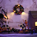 Valery Madelyn - 12" Pre-Lit Halloween Pumpkin Wreath with Lights