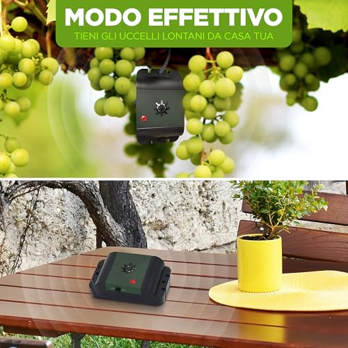 Isotronic - Ultrasonic Bird Repellent | Battery-Powered Deterrent for Balconies, Windows, and Trees | Pack of 2