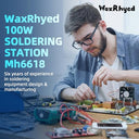 WaxRhyed - 100W Digital Soldering Station Kit with Auto Sleep, 5 Tips & Tweezers