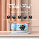 Vpcok - Ultrasonic Cleaner 600ml for Glasses & Jewellery, 43kHz, 5 Time Settings