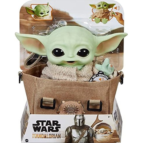 Mattel - 10" Star Wars Grogu Plush Toy with Sounds and Carrier, Inspired by The Mandalorian