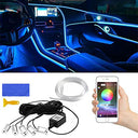 Panthem - 5-in-1 Car LED Interior Strip Light, 16M Colors, Bluetooth Control