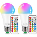 Hydong 2 Pack E27 RGBW LED Light Bulbs with Remote Control