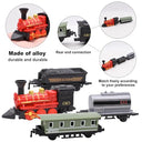 BomdoG - Mini Simulation Steam Train Set, Pull Back Retro Toy for Kids, Diecast Model