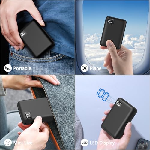 Jonkuu - Compact 10000mAh Power Bank, Dual USB, LCD Display, Quick Charge