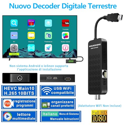 AMZ - 2023 DVB-T2 HD 4K Digital Terrestrial Decoder With 2-in-1 Remote