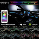 Panthem - 5-in-1 Car LED Interior Strip Light, 16M Colors, Bluetooth Control