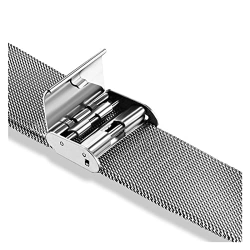 Milanes - 20mm 22mm Milanese Band for Active 2 & 3 Watch Silver