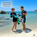 Khroom - Adjustable Snorkel Fins for Adults & Kids, Lightweight, Short Diving Flippers