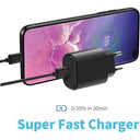 Ailkin - 25W Super Fast C-Type Charger with Cable for Samsung Galaxy Series Black
