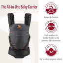 Manduca - XT Baby Carrier, Adjustable Seat, Organic Cotton Sling, Denim Black & Toffee