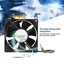 Ashata - 8CM PWM CPU Cooling Fan, DC12V, 0.41A, Temperature Control