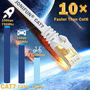 Jonifun - 5m Cat 7 Ethernet Cable, 750MHz, 10Gbps, Flat Design, Compatible with Xbox/PS4/Router