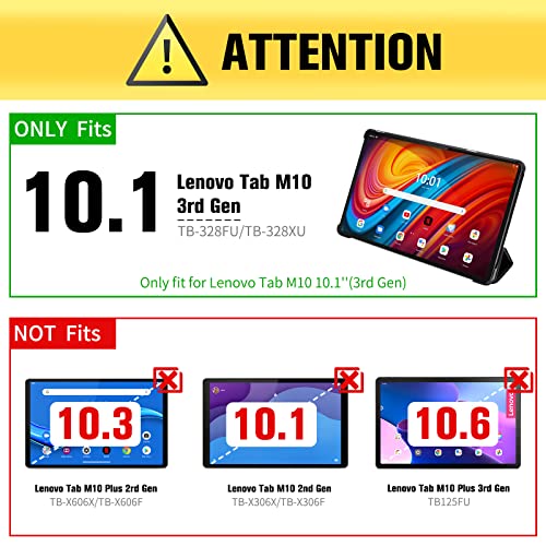 DLveer - Slim Smart Protective Case for Lenovo Tab M10 3rd Gen 10.1 Inch