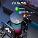 Maono - USB Gaming Microphone with Noise Cancellation, RGB Lights, Mute & Gain