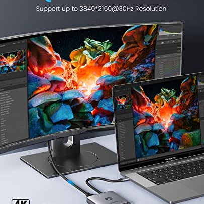 ORICO - 6-in-1 USB C Hub with 2.5G Ethernet, 3 USB-A Ports, 4K HDMI, 100W PD Charging