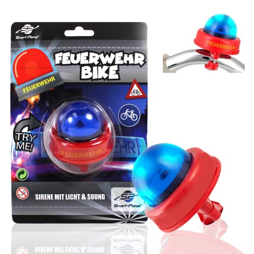 Smart Planet JO-20637 Fire Brigade Bicycle Siren and Bell for Kids - Funny Red Siren for Bike Handlebars, Universal Size - Children's Cycling Accessory