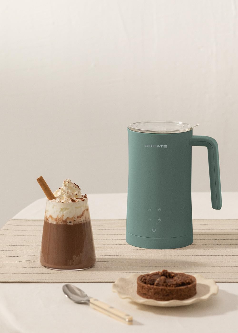 CREATE Milk Frother / Electric Milk Frother, Sage Green