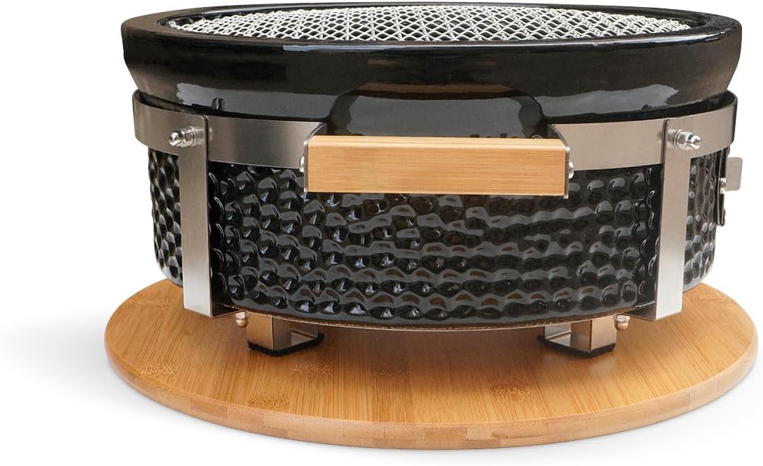 CREATE Kamado Hibachi-Barbecue, Round Smoker, Black