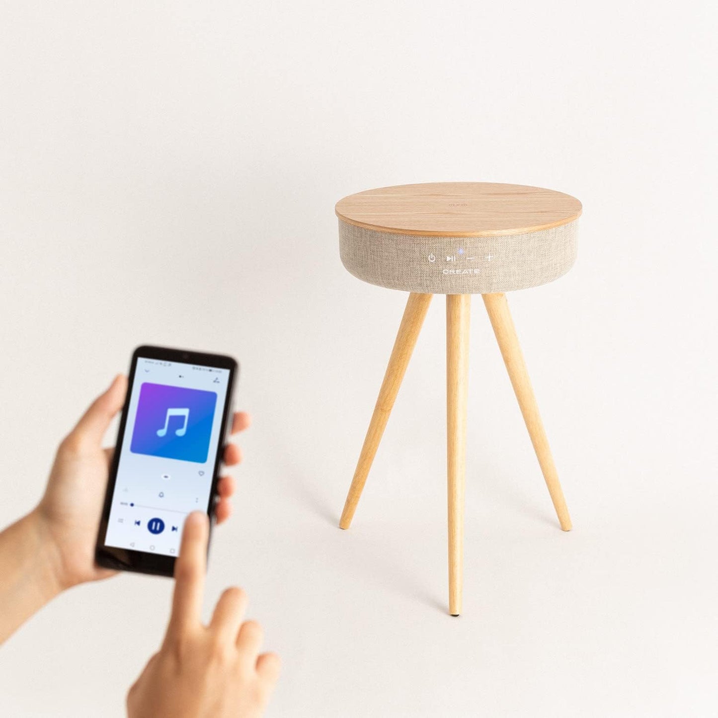 CREATE Speaker Table 360 Natural Wood Table Speaker