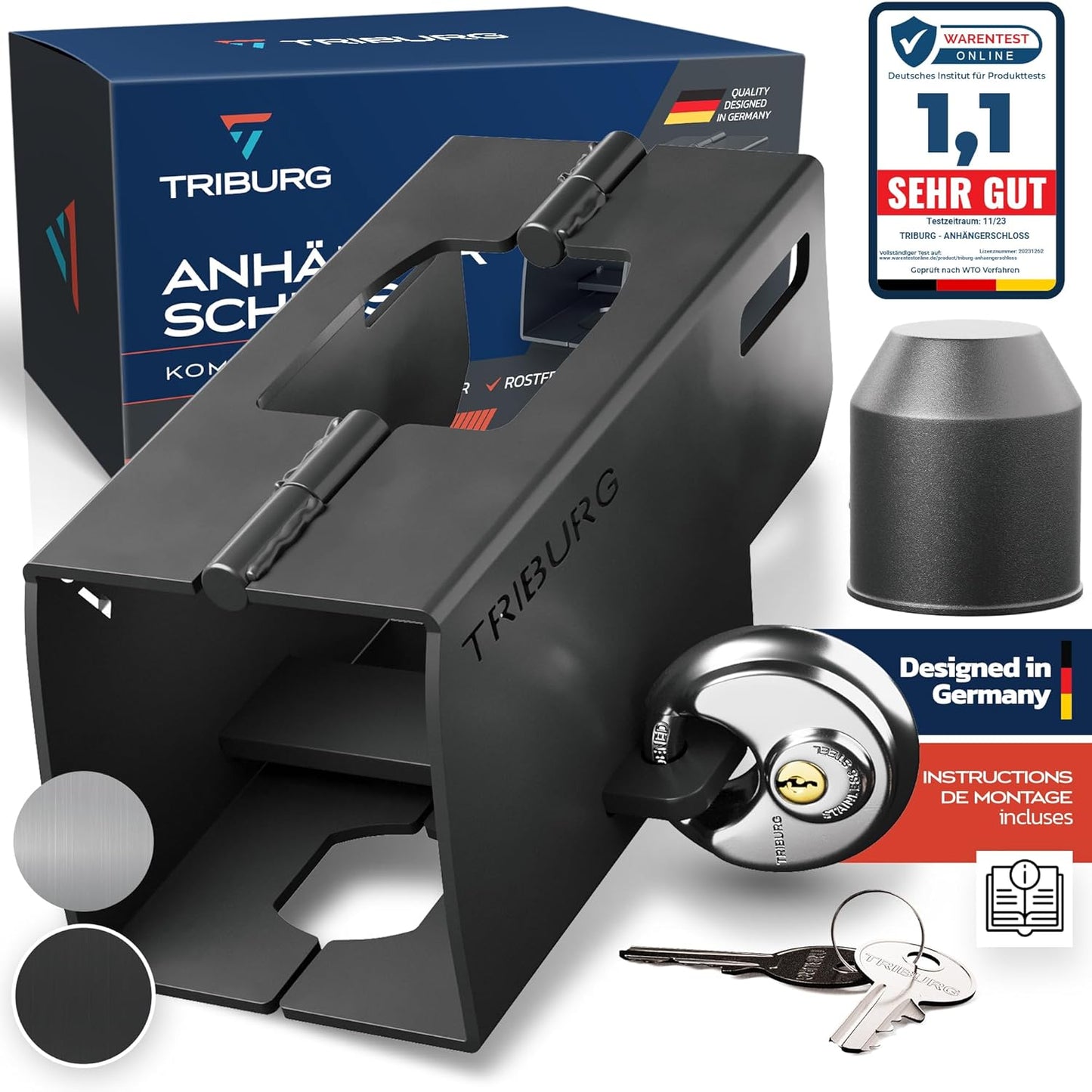 TRIBURG - Trailer Lock With Round Lock And Protective Cap | Robust Security
