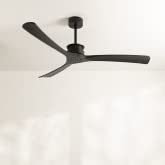 Create - Large DC Ceiling Fan, 6-Speed, Quiet, Programmable Timer, Dual Height, Black Blades