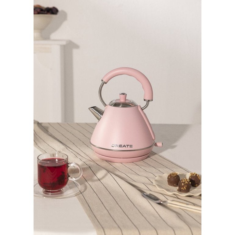 Create - Electric Water Kettle 1L Pink / Fast Boiling / 1200W