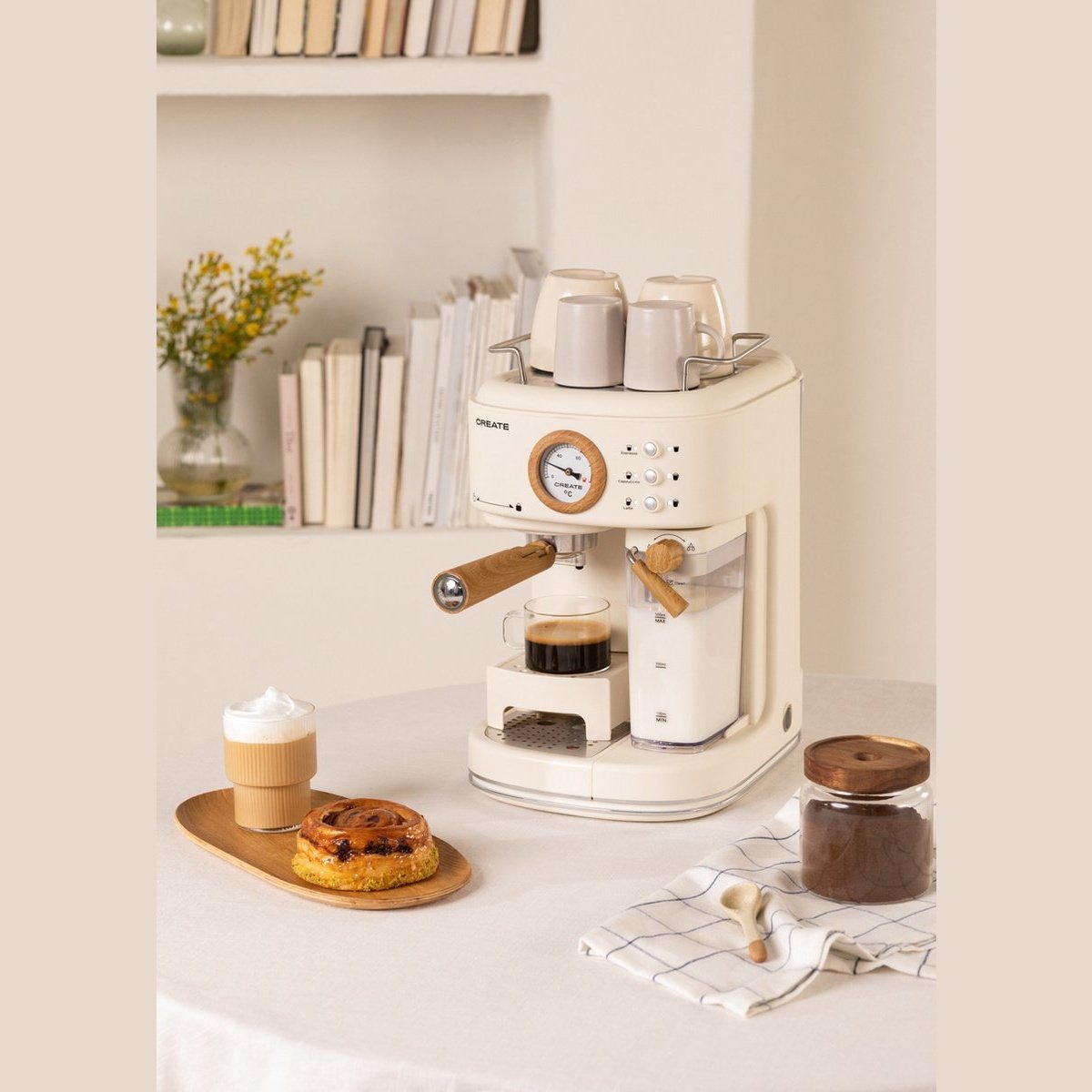 Create - Thera Matt ProEspresso Machine / Beige /1250W / 20bar