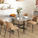 HOMCOM Folding Table for 4-6 People with 6 Stools, Wood and Aluminum, 120x80x73 cm, Gray