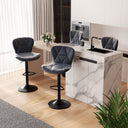 Furnifort Modern Adjustable Faux Leather Bar Chair with Backrest