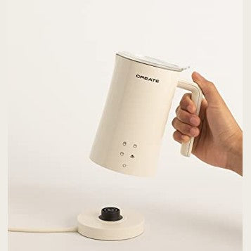 Create - Stainless Steel Milk Frother, 350ml, Hot/Cold, 3 Modes, Auto Shut Off