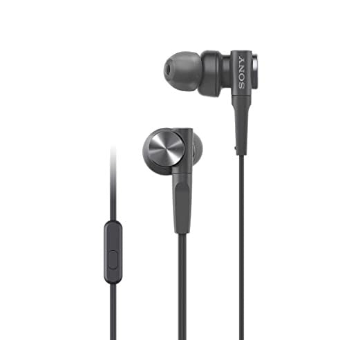 Sony - MDR-XB55AP Extra Bass In-Ear Headphones With Microphone - Black