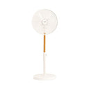 Create - Oscillating Pedestal Fan, White & Natural Wood, 50W, Retro Style, 3 Speeds