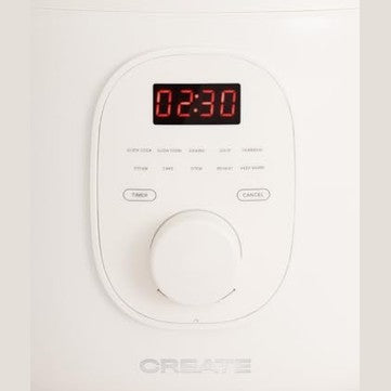 Create - 2L Electric Rice Cooker, Programmable 24-Hour Timer, Keep Warm Function, 400W