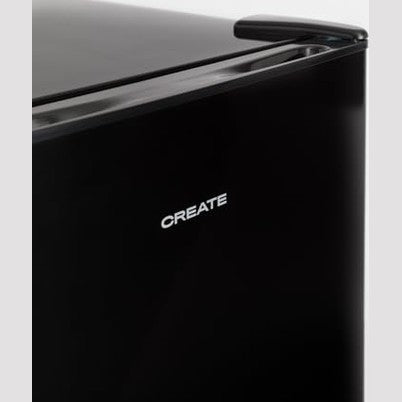 Create - 43L Black Minibar Fridge, Low Energy, Reversible Door, 65W Power