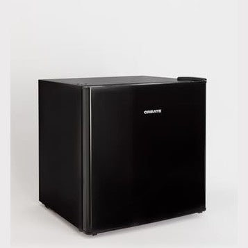 Create - 43L Black Minibar Fridge, Low Energy, Reversible Door, 65W Power