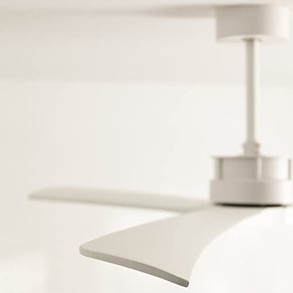 Create - Large DC Ceiling Fan, 6 Speeds, Quiet, Programmable Timer, Dual Height, White Blades