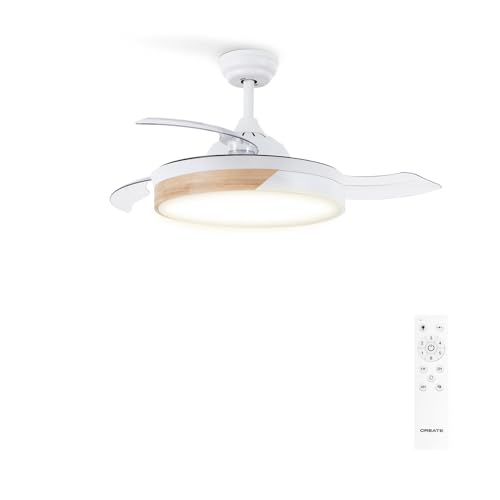 Experience efficient airflow with the Wind Clear Ceiling Fan featuring retractable blades, 3 light temperatures, and a durable brushless motor. Ideal for all seasons with its summer-winter mode and easy remote control operation.