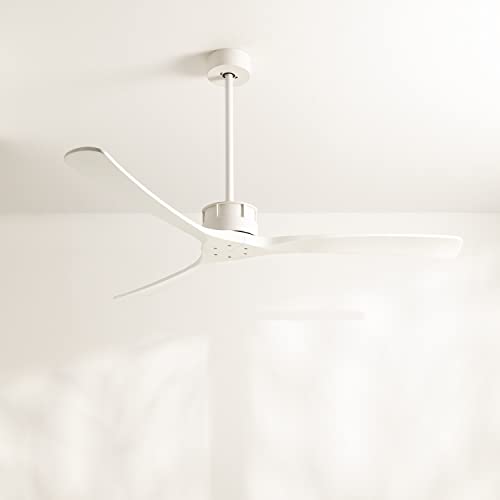 Create - Large DC Ceiling Fan, 6 Speeds, Quiet, Programmable Timer, Dual Height, White Blades