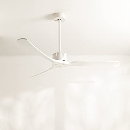 Create - Large DC Ceiling Fan, 6 Speeds, Quiet, Programmable Timer, Dual Height, White Blades