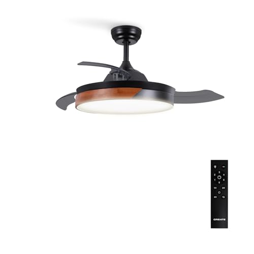 Discover the versatile Wind Clear Ceiling Fan featuring 40W power, Ø108 cm size, 6 speeds, retractable blades, timer, 3 light temperatures, and dual mode for summer and winter. Ideal for modern interiors.