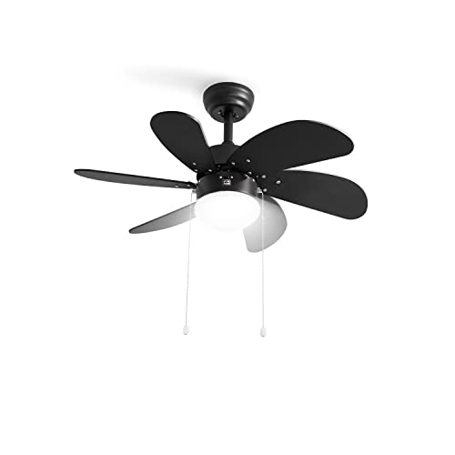 Explore the CREATE Reversible Ceiling Fan. Quiet AC motor, dual-mode for winter and summer, modern black design perfect for any bedroom.
