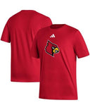 Men's red T-shirt with Louisville Cardinals logo on the chest