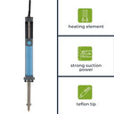 Velleman - Electric Desoldering Iron with Heating Element, Strong Suction, 30W Power