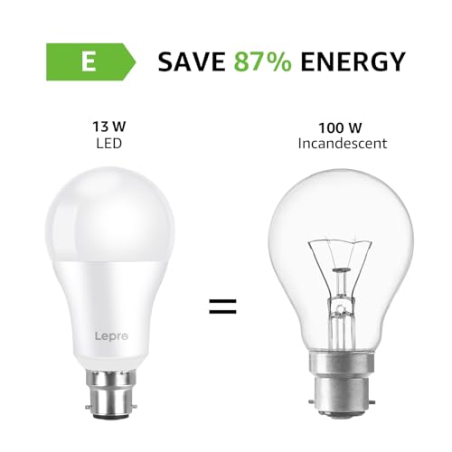 Lepro - 100W Equivalent Cool White 6500K B22 LED Bulbs, Pack of 6