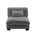 27 Armless Sofa with 1 Pillow, Gray
