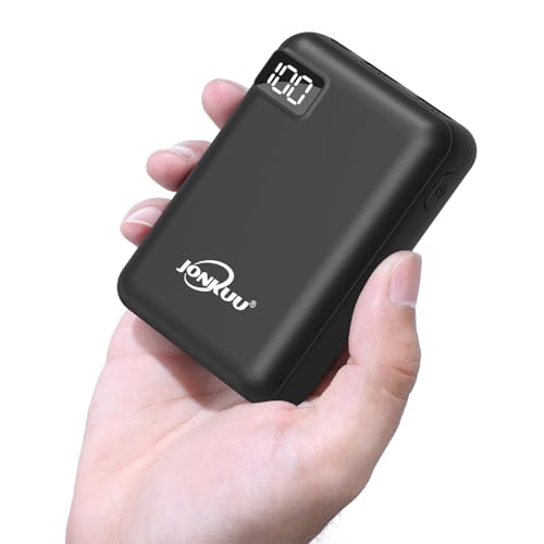 Jonkuu - Compact 10000mAh Power Bank, Dual USB, LCD Display, Quick Charge