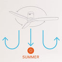 Create - Windcalm DC Ceiling Fan with Remote, Nickel/Dark Wood, 40W, Silent, 132cm, 6 Speeds, Timer, Summer-Winter Mode