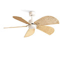 Create - Wind Rattan Ceiling Fan with Wicker Blades, 6 Speeds, Quiet, Programmable Timer